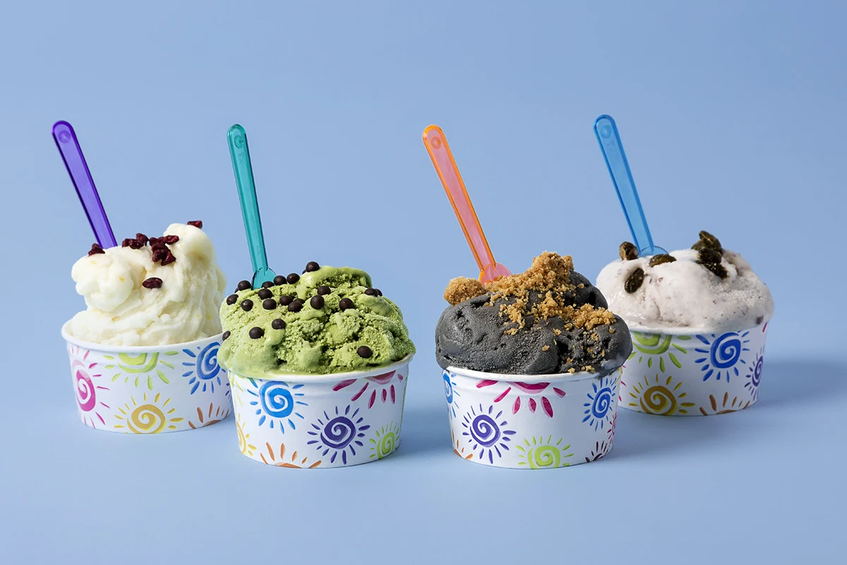 Kurimu professional Japanese gelato and sorbet assortment